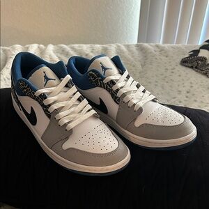 Nike Air Jordan Sneakers - White, Gray, Blue
